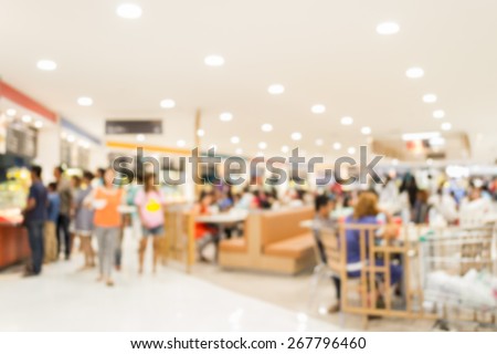 Abstract of blurred people in food court