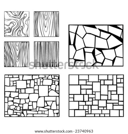 Some Wood And Wall Examples Of Textures Stock Vector Illustration ...