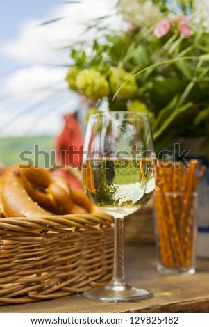 summer riesling wine at german outdoor wine celebration