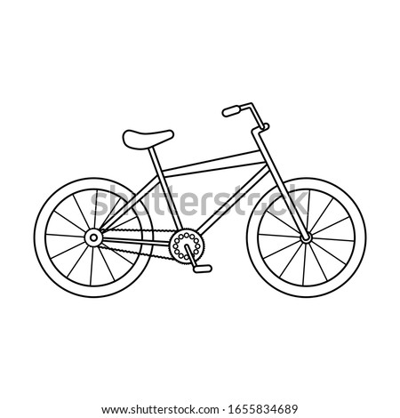 Black and white outline bicycle image
