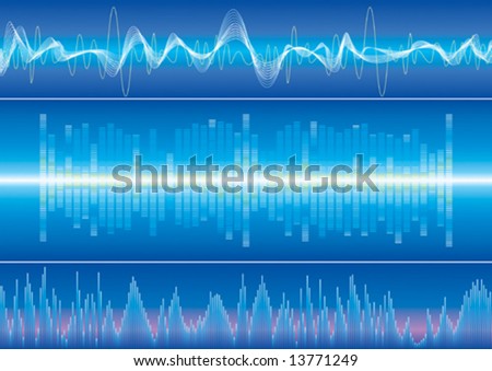 Sound wave background, vector illustration with layers file.