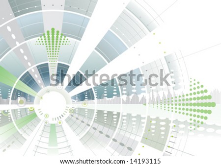 Green arrow futuristic target background, vector illustration layers file