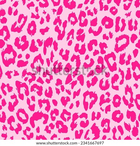 Vector creative leopard seamless pattern design in pink color