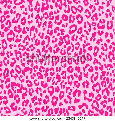 Vector creative leopard seamless pattern design in pink color