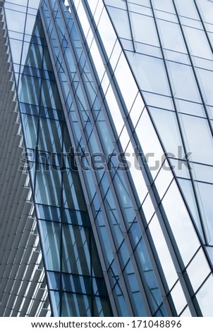 IMPERIA, ITALY - OCTOBER 2: Architectural detail of a building in Milan office park in October 2, 2013.