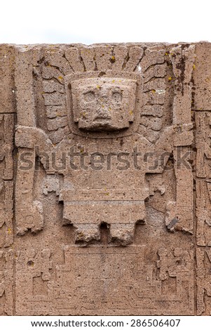 Viracocha in the gate of the sun , kalasasaya temple tiahuanaco bolivia