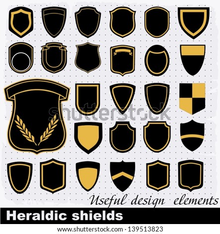 Heraldic Shields . Vector Set Of Retro Badges, Labels, And Design ...