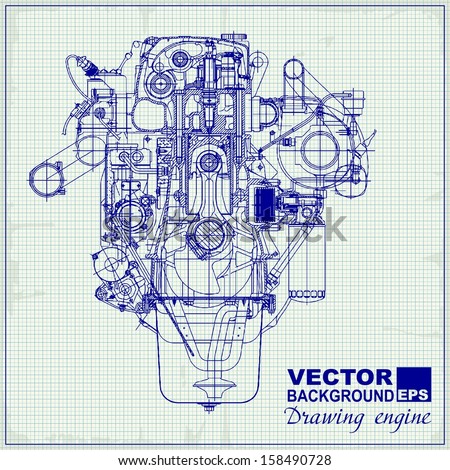 Car Engine Drawing | Free download on ClipArtMag