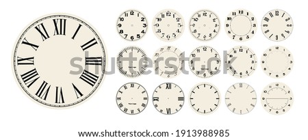 Big set of vector clock faces, watch dials in different styles for watch clock design Сток-фото © 