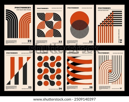 Artworks, posters inspired postmodern of vector abstract dynamic symbols with bold geometric shapes, useful for web background, poster art design, magazine front page, hi-tech print, cover artwork.