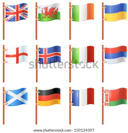 Flags Of The World. Europe. Set 1/4 Stock Vector 150124397 : Shutterstock