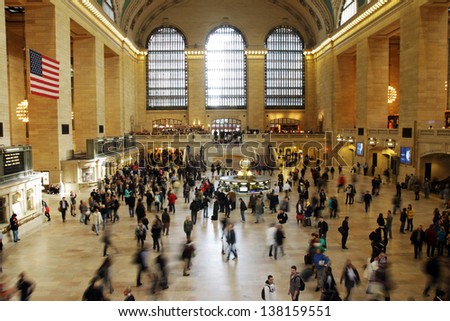 NEW YORK CITY - OCTOBER  12: Grand Central Station  in New York City, New York as seen on october 12, 2012. Grand Central Terminal is the world\'s largest train station by number of platforms.