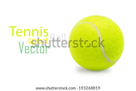 Tennis ball isolated on white. Vector.