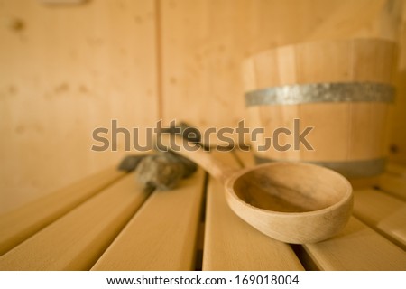 Bucket, Stone and ladle in Sauna - Wellness accessoir