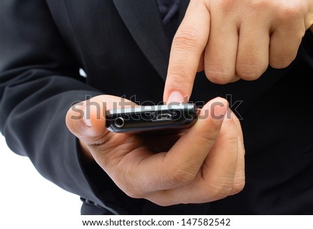 businessman using mobile smart phone