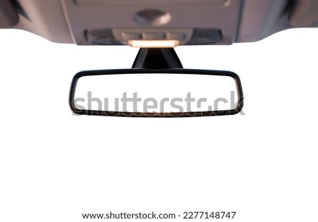 Car rear view mirror inside the car on white background. Stockfoto © 