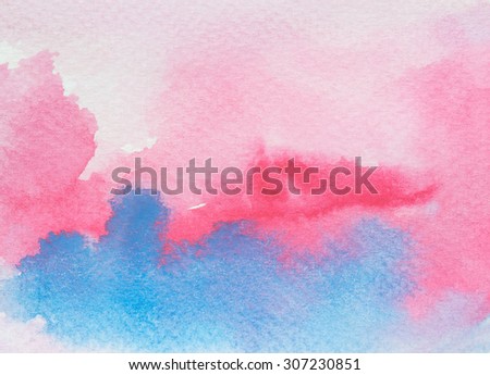 Watercolor Ombre Background. Watercolor Wash.Watercolor pink and blue background.