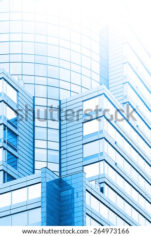Modern office building background, high key style.