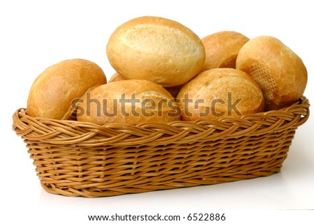 Fresh Baked Rolls In A Basket On White Stock Photo 6522886 : Shutterstock