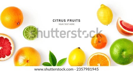 Similar – Image, Stock Photo citrus fruits cut into round pieces: orange, grapefruit, lemon, tangerine