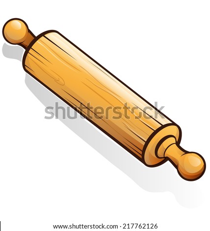 rolling pin cartoon isolated on white