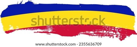brush Romania, Moldova, Chad and Andorra flag, vector illustration on a white background