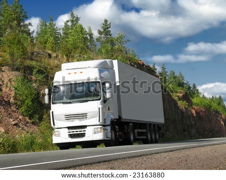 white truck on sunny highway