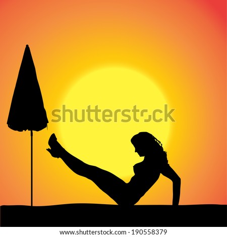 Vector Silhouette Of A Sexy Woman On The Beach Shutterstock