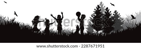 Similar – Image, Stock Photo Child playing with tree