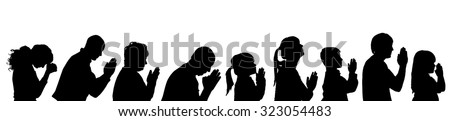 Vector silhouette profile of people on a white background.