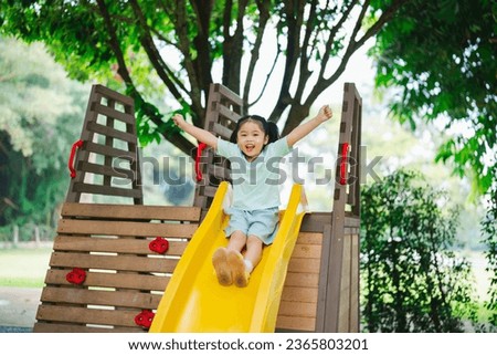 Similar – Image, Stock Photo Little girl playing in the fields