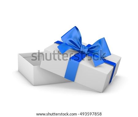 Christmas And New Year'S Day ,Open Red Gift Box White Background 3d