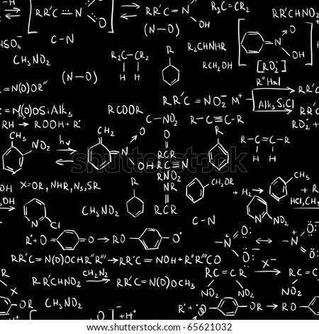 Chemistry Formulas. Seamless Abstract Background. Raster Illustration ...