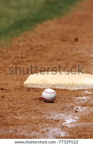 baseball in the dirt at thirdbase