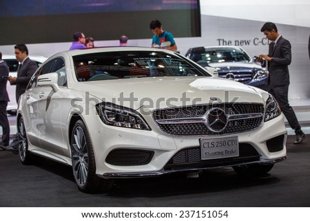 BANGKOK - DECEMBER 1: Mercedes-Benz CLS 250 CDI Shooting Brake car on display at Thailand International Motor Expo 2014 on December 1, 2014 in Bangkok, Thailand