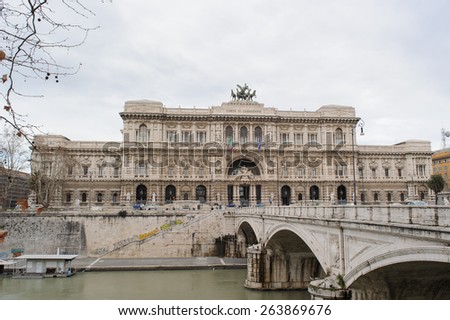 ROME, ITALY - JANUARY 27, 2010: Corte di Cassazione (The Supreme Court of Cassation) is the highest court in Rome, Italy.
