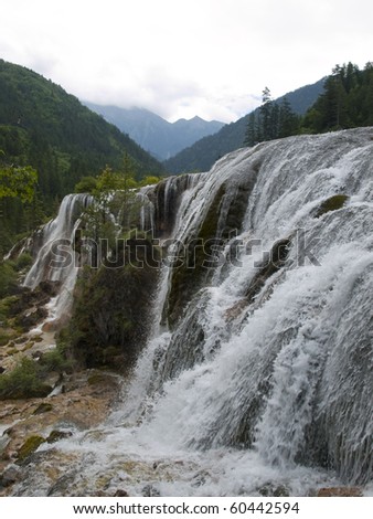 Pearl Waterfall in Jiuzhaigou, China - Stock Image - Everypixel