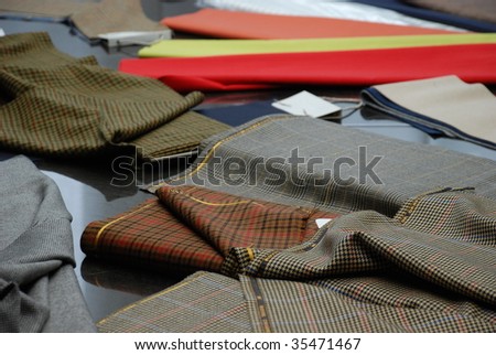 Italian fashion, clothing factory - Cloth in different colors and patterns