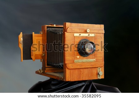 Old wooden camera