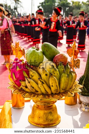 Fruits is one of offering to worship to buddha.