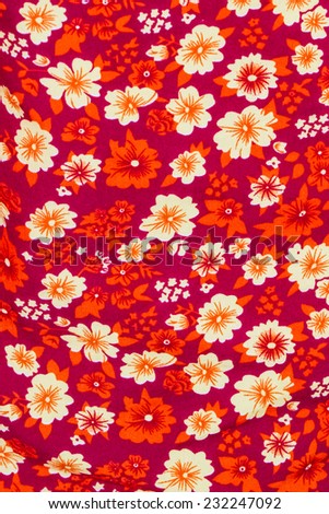 Close up of flower print fabric.