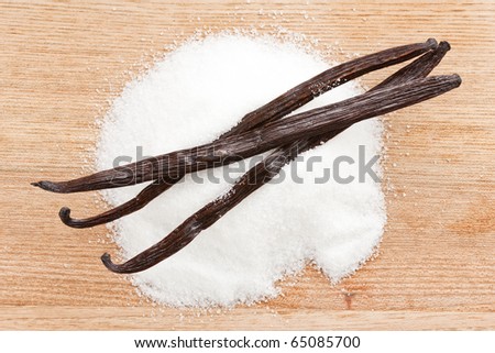 vanilla beans with sugar