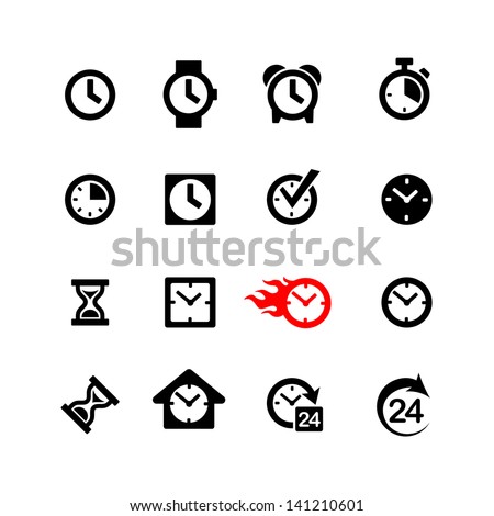Set 16 clock icons