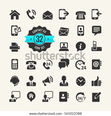 Web icon set. Contact us