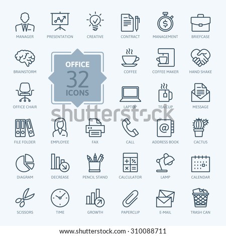 Outline web icon set - Office.