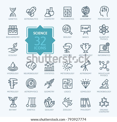 Science, scientific activityelements - minimal thin line web icon set. Outline icons collection. Simple vector illustration.