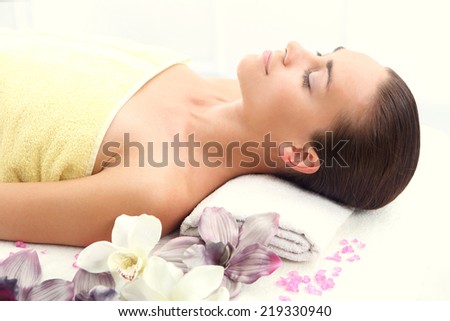 Spa - rest, relaxation, health .Woman relaxes in a beauty salon.