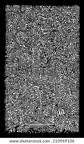 Black and white abstract maze