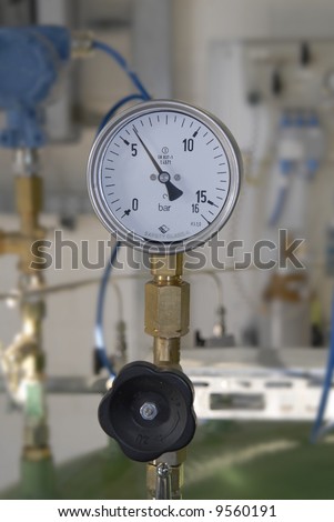 manometer or pressure gauge at a natural gas purification plant