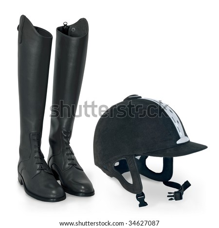 Horse Riding Helmet And Boots Stock Photo 34627087 : Shutterstock